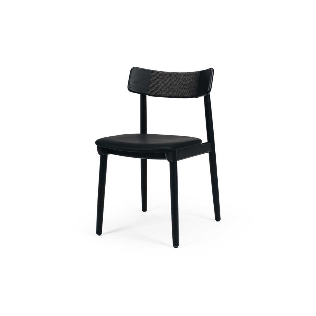 Niles Dining Chair Black Oak PU image 0